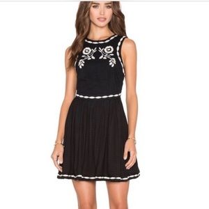 New Free People Black Embroidered Dress
